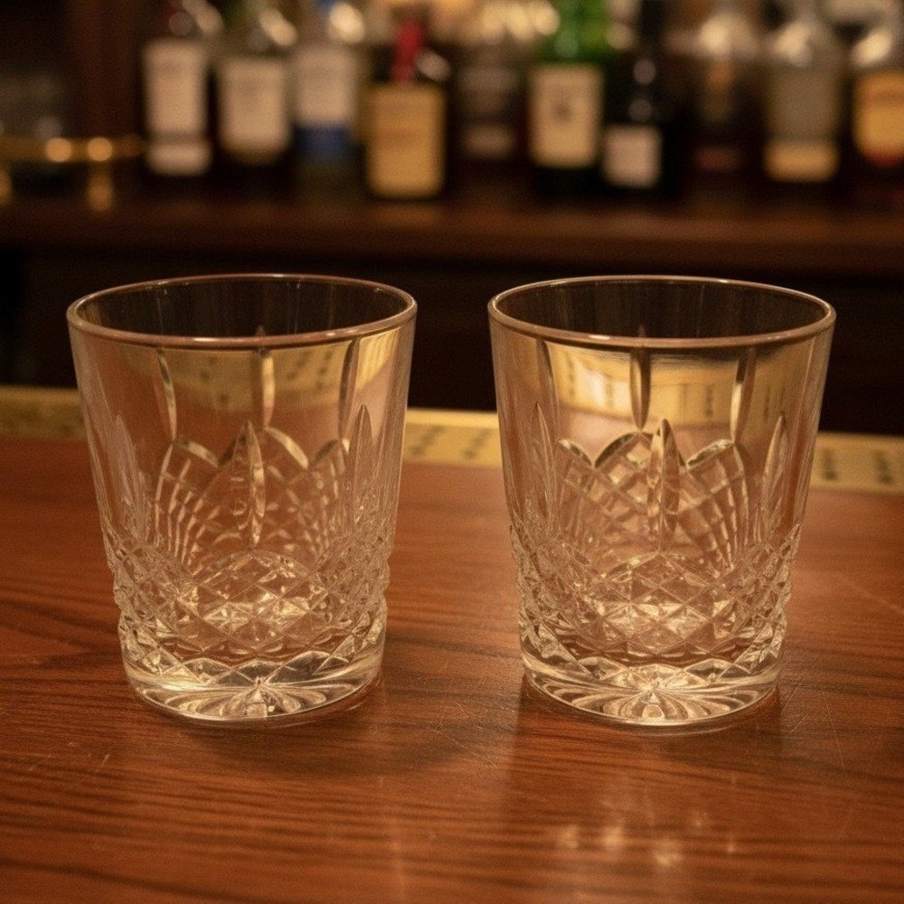 2 Waterford Crystal Kenmore Old Fashion Whiskey LOWBALL GLASSES